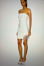 Cinq Sept Rhinestone Fringe Mini Sammy D dress sz 0 495