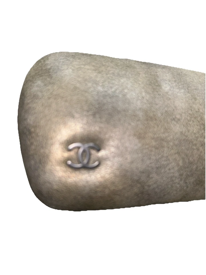 Chanel Grande Gris Gamuza Gafas de sol Estuche con cubierta Logo CC Foto 4 de 4