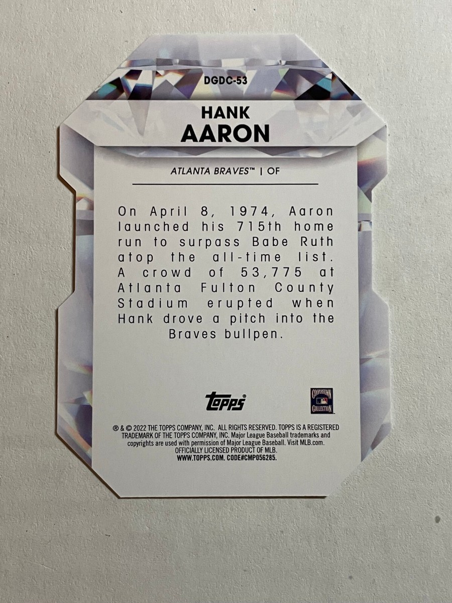 Hank Aaron 2022 Topps Diamond Greats Die Cut DGDC-53 Atlanta