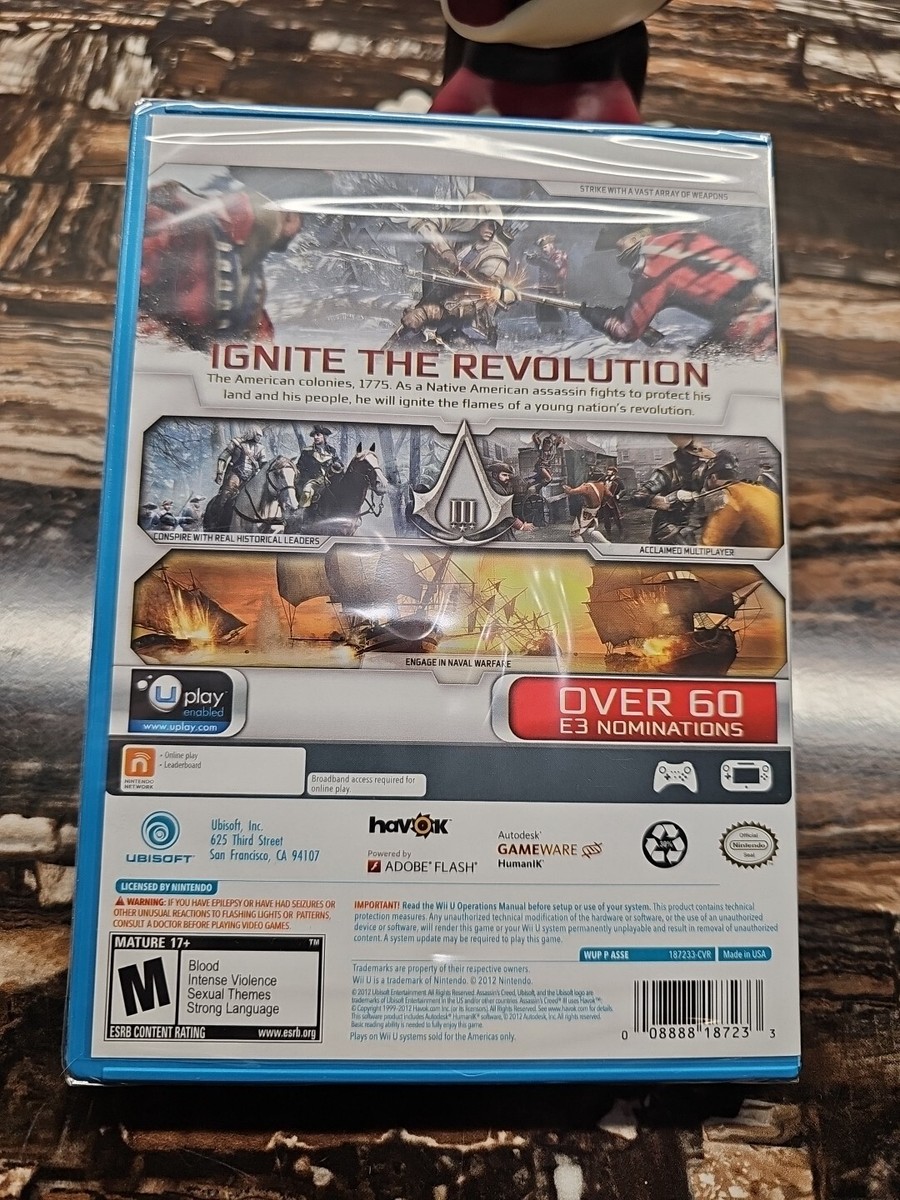 Assassin's Creed III (Nintendo Wii U, 2012) Brand New Factory
