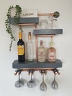 Copper Wall Hung Drinks And Glasses Display/bar industrial retro
