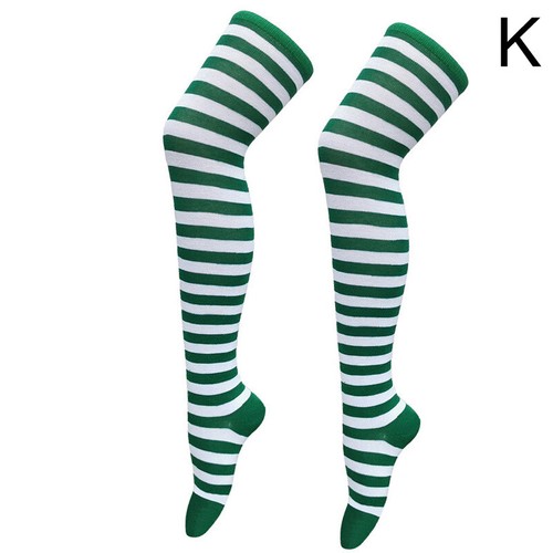 Women Long Socks Stripe Over Knee Thigh High Stockings Hosiery Tights Pantyhose - Picture 22 of 35