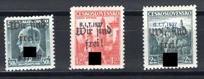 Sudetenland Maffersdorf Mi. Nr. 124 - 126 *, einwandfrei mit Signatur und Attest - Bild 1 von 2
