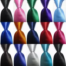 New Classic Checks JACQUARD WOVEN 100% Silk Men's Tie Necktie