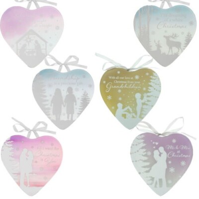 Reflektionen Weihnachten Spiegel Glas Herz Wandbehang Plakette Geschenk   Wähle