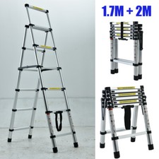 Aluminum Telescopic 5 6 Steps Ladder 1.7m/2.0m A-Type Frame Folding Ladder EN131