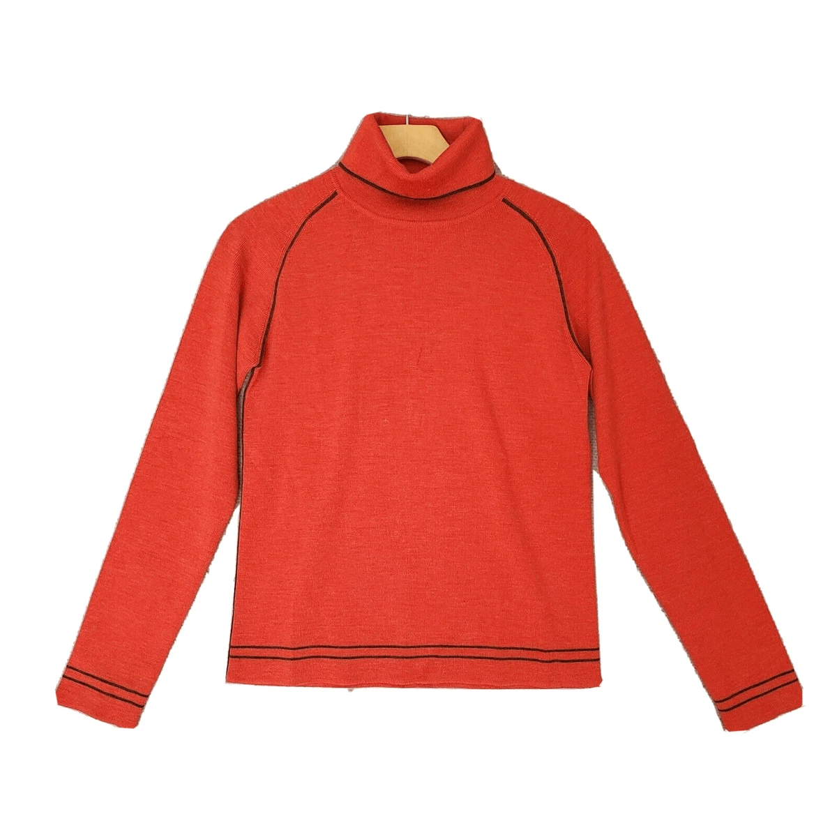 Patagonia Women s Wool Orange Long Sleeve Turtleneck Pull Over Sweater Top S