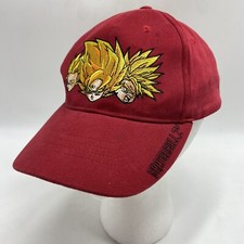 Vintage 2001 Dragon Ball Z Hat Bird Studio Super Saiyan Embroidered Red