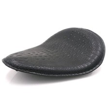Black Alligator Pattern Motorcycle Solo Bobber Seat