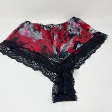 Vintage MAIDENFORM Women s Abstract Print Black Red Metallic Panties Disco Sz 6