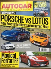 Autocar Magazine - 6 June 2012 - Porsche v Lotus Morgan 3 Wheeler Merc SLK55