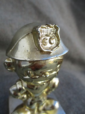 VTG GOLD TONE METAL PHILLIPS 66 PETROLEUM GAS & OIL FIELD WORKER 
