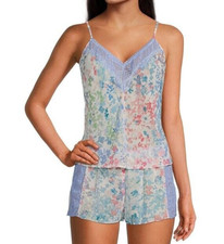 NWT In Bloom by Jonquil PERIWINKLE FLORAL CHIFFON Pajama/Lounge SHORTS Set L