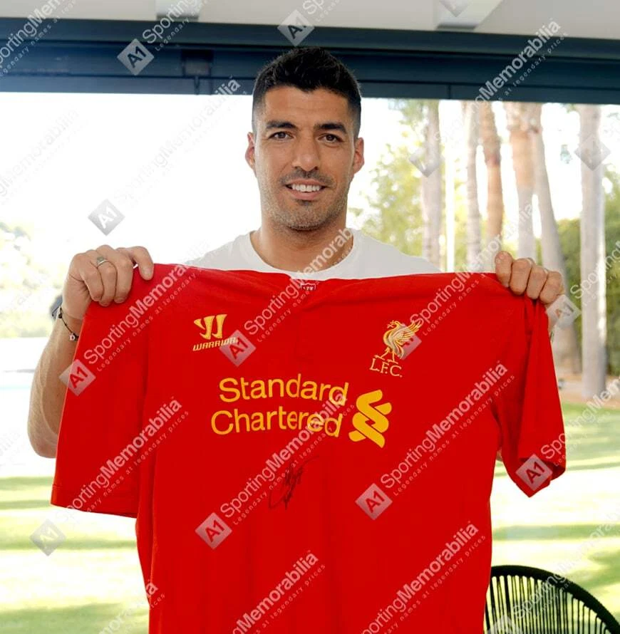 Luis Suarez Signed Liverpool Shirt Home 2012 13 Autograph Jersey