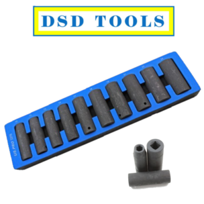 US Pro Tools Steckschlüsseleinsätze – 10-teilig, Metrisch 10-24 Mm, 1/2 Zoll Antrieb, 6-kant, CR-V Stahl, Schwarzes Oxid-Finish