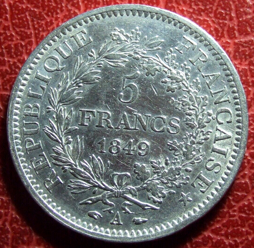France 5 francs Hercule IIIe République 1849 A silver coin by DUPRE - Picture 2 of 7