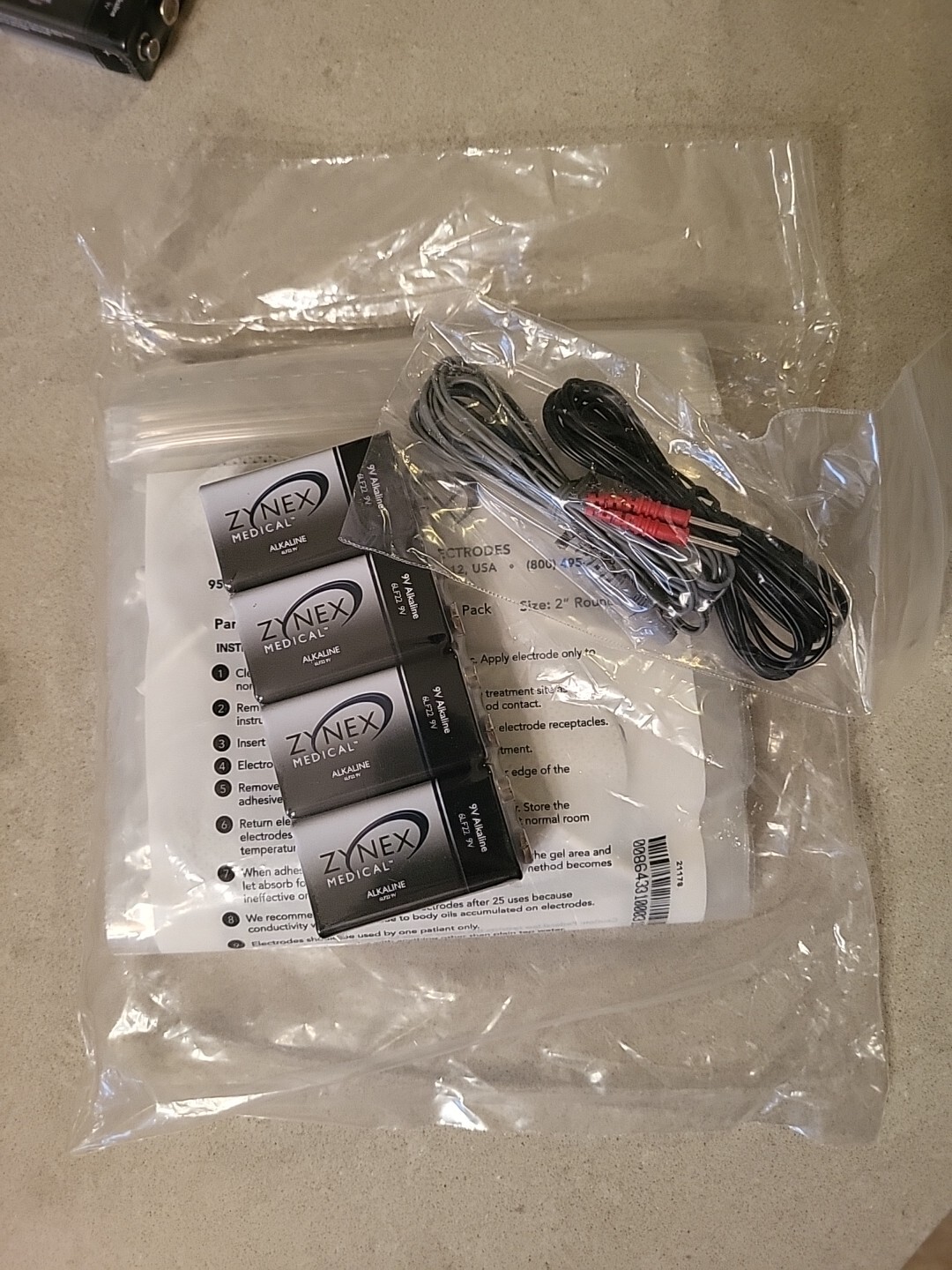 Zynex Medical Electrodes 2" Round w/ leads. 30 paks of 4 plus 8. 9 volt battery eBay