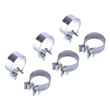 6PCS Stainless Steel 2.5" 2-1/2" Narrow Band Exhaust Muffler Lap Joint Clamps