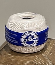 DMC Cebelia 3 Cord Crochet Cotton Size 10 White WHT Blanc 50g 284y Art 167G