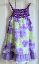Toddler Girls Penelope Sz 4T Purple White Ruffle Sundress