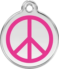 Steel Red Dingo Peace ID Dog Tag Black Purple Blue Green Yellow Orange Red Pink