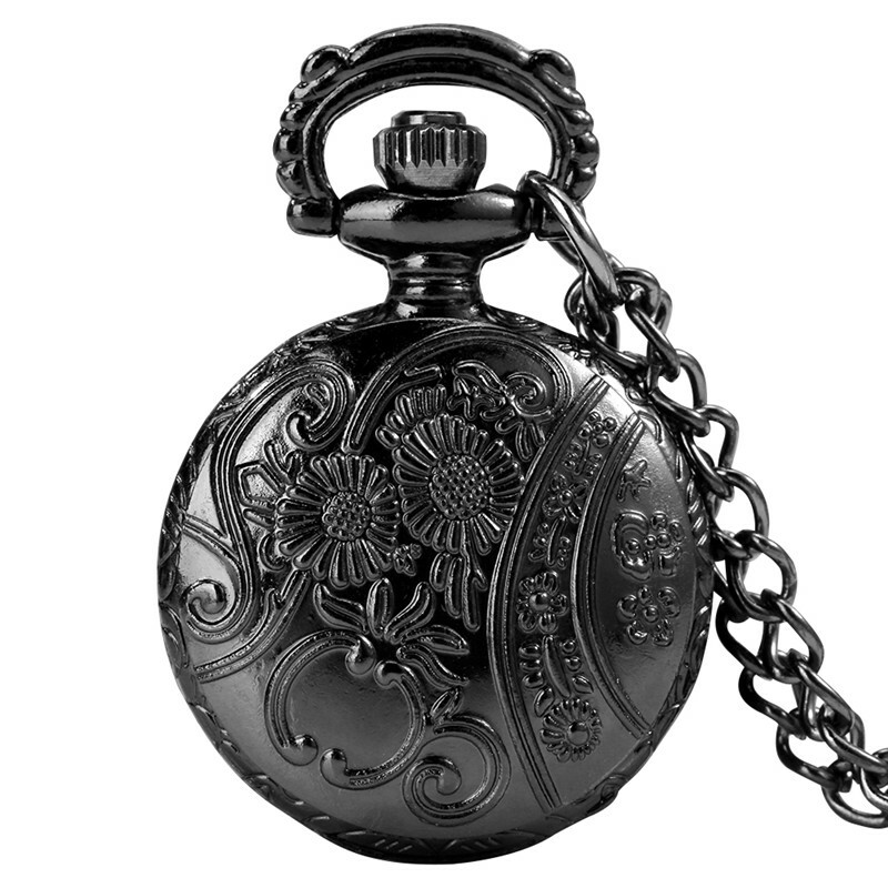 Mini Quartz Pocket Watch Hollow Flower Case Vintage Pendant Mini Quartz Pocket Watch Hollow Flower Case Vintage Pendant