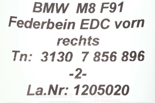 31307856896 Edc Shock Absorber Strut Front VR New Original BMW 8er M8 F91 F92 - Picture 9 of 9