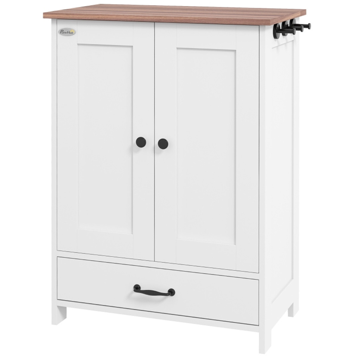 Storage Cabinet White Rustic Brown