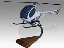 Hughes 300 ZS-HFG Desk Wood Helicopter New Model Large Scale 1/18