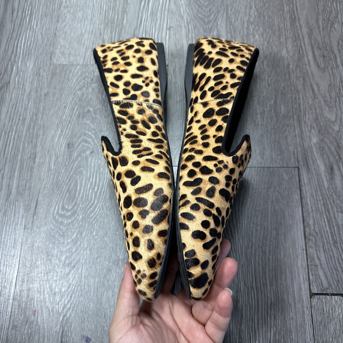 BIRDIES The Starling Cheetah Calf Hair Slip On Loafers  display picture 2