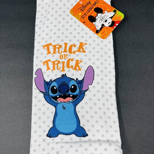 Disney Lilo & Stitch 2 Pack Hand Kitchen Towels Halloween Trick Or Treat Dots