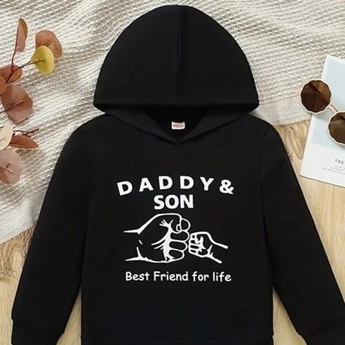 Hooded Sweatshirt "Daddy & Son best Friend For Life" Boys lightweight - Picture 2 of 5