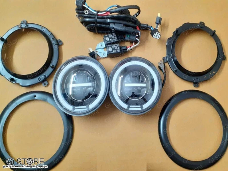 Kit de conversión de faros LED para Jeep Willys GPW - Completo con montaje y cableado Foto 2 de 4