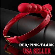 Adjusting Bondage Deep Throat Mouth Plug Leather Mouth Ball Mouth Gag Flirt USA