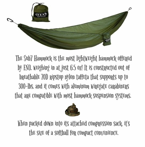 Set Eno Sub7 Hammock + Eagles Nest Outfitters Atlas Chroma Camo Camp Tree Straps - Picture 11 of 12