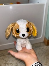 TY Beanie Boos - COOKIE the Brown Dog SOLID EYES 6" TUSH TAG ONLY