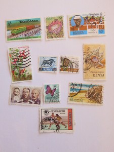 11 Africa used postage stamps: Tanzania, Kenya, Uganda, Egypt, RSA. lot