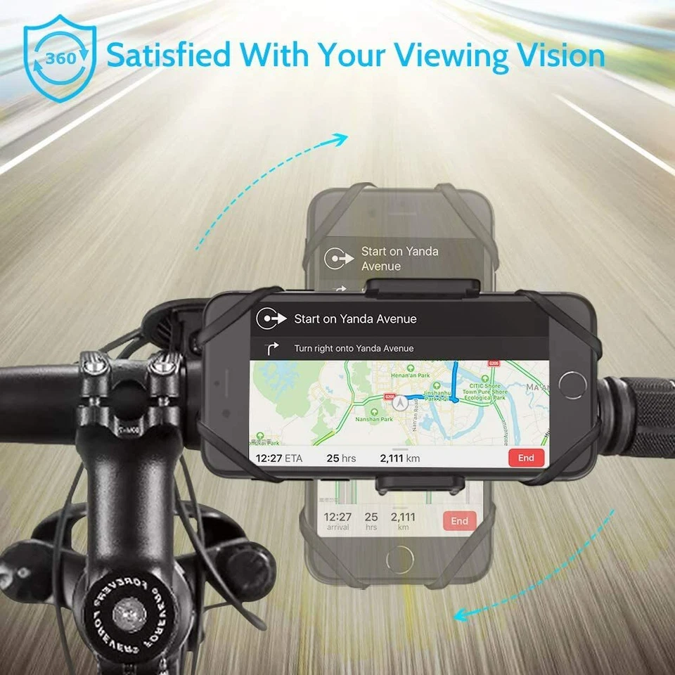 MEIDI Bike Bicycle Universal GPS Phone Up-to 5.8" Holder Rotatable NonSlip Mount - Image 4 of 4
