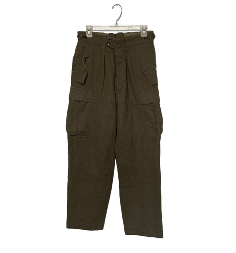 Vintage Bundeswehr German Pants Mens 29 Brown Wool Military Cargo Germany 60s