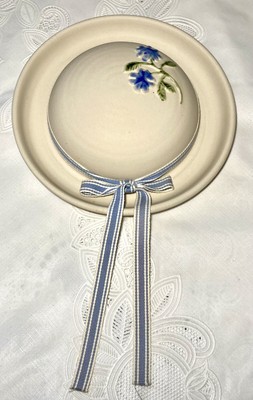Artist Gabriel Sweden Flower Hat Art Pottery Plaque ~ Cottage Core