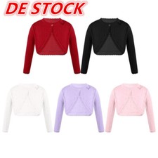 DE Kinder Mädchen Basic Bolero Langarm Stric...