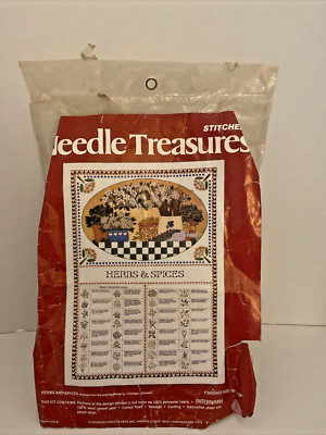 Vintage Needles Treasures Needlepoint Stitches 00571 Herbs Spices Opened