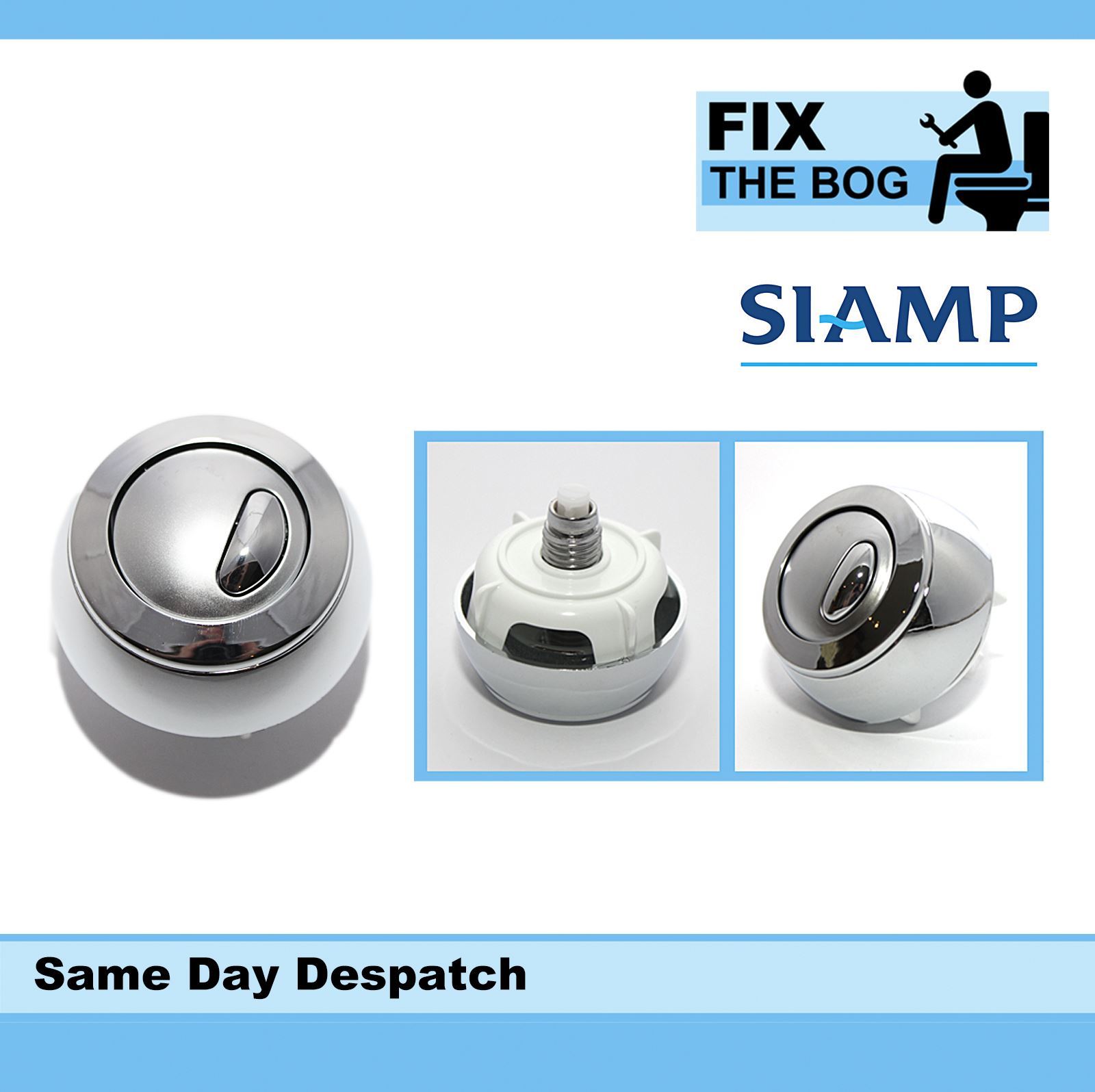 SIAMP Chrome Plated Dual Flush Button Optima 50