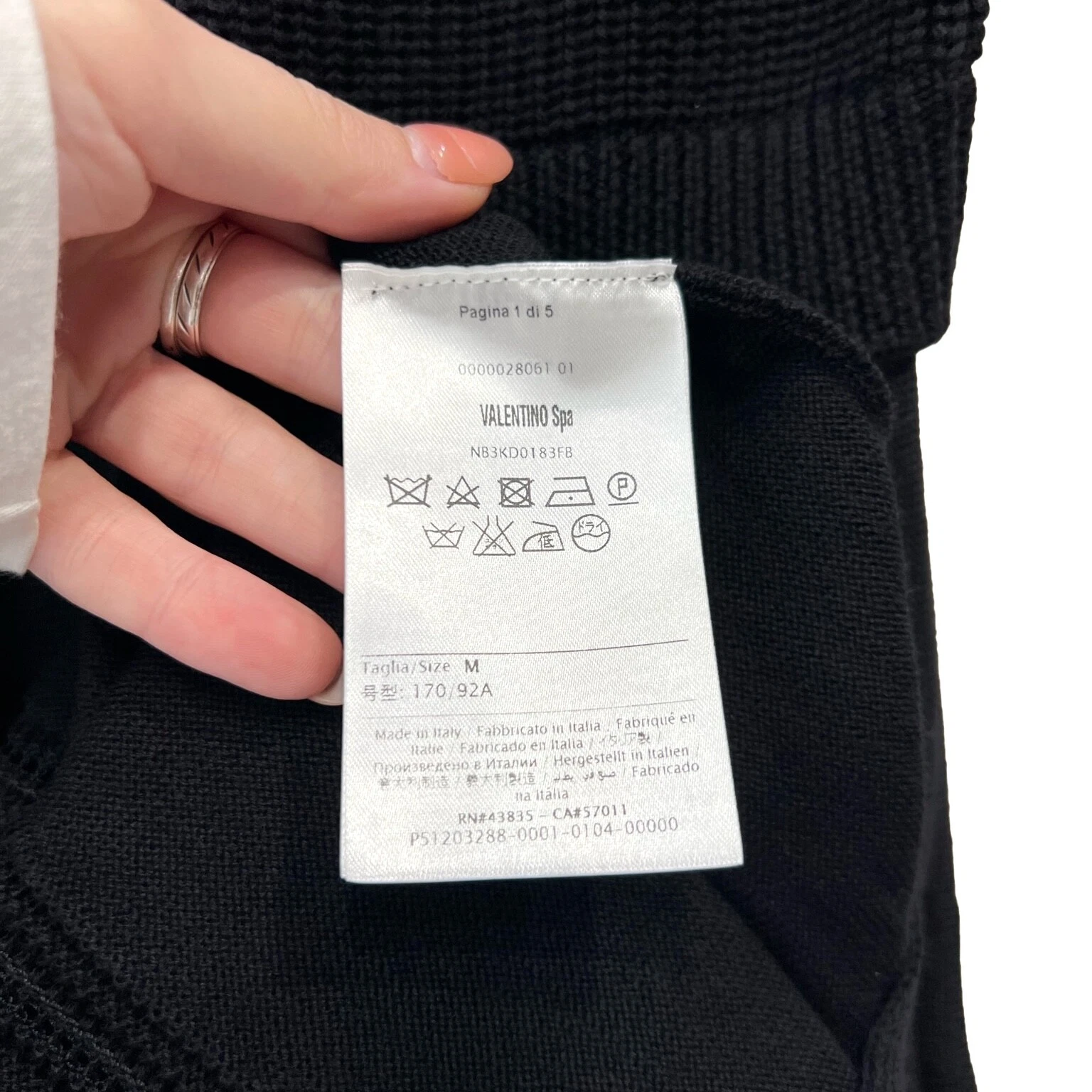 Abito maglione Valentino lana nero maglia pannello testurizzato nuovo con etichetta tg M 6