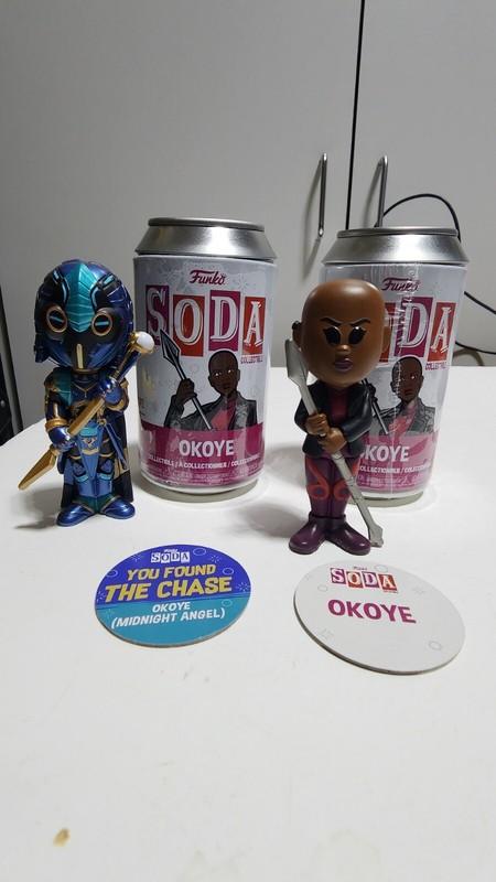 Lot Of 2 Funko Soda Chase & Common OKOYE Midnight Angel Black Panther Marvel