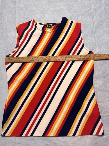Vintage Jack Winter 1970’s Women's Pullover Vest M/L Striped Cross Zip - Picture 2 of 7