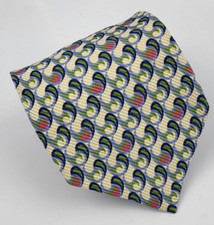 Altea Silk Tie Beige Blue Green Red Paisley Luxury Necktie Italy 57 x 3.5/8