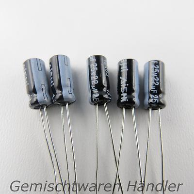 5x Brand Elko 22uF 25V Capacitor Electrolytic Capacitor mF uF AiSHi Capacitor