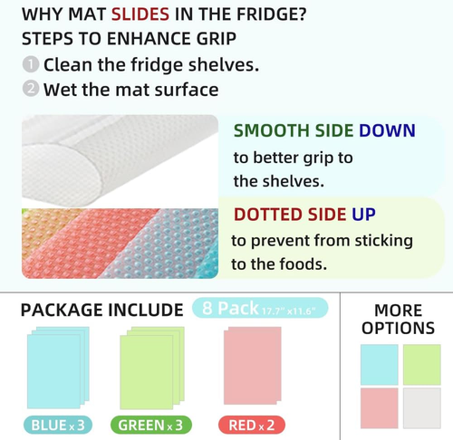8Pcs Refrigerator Mats, Waterproof Non-Slip EVA Refrigerator Liner Pads Drawers - Picture 2 of 12