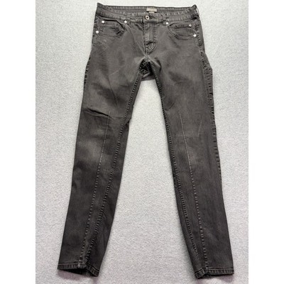 HM Divided Mens Skinny Jeans Washed Black Denim 32x32 Slim Fit Stretch Pants